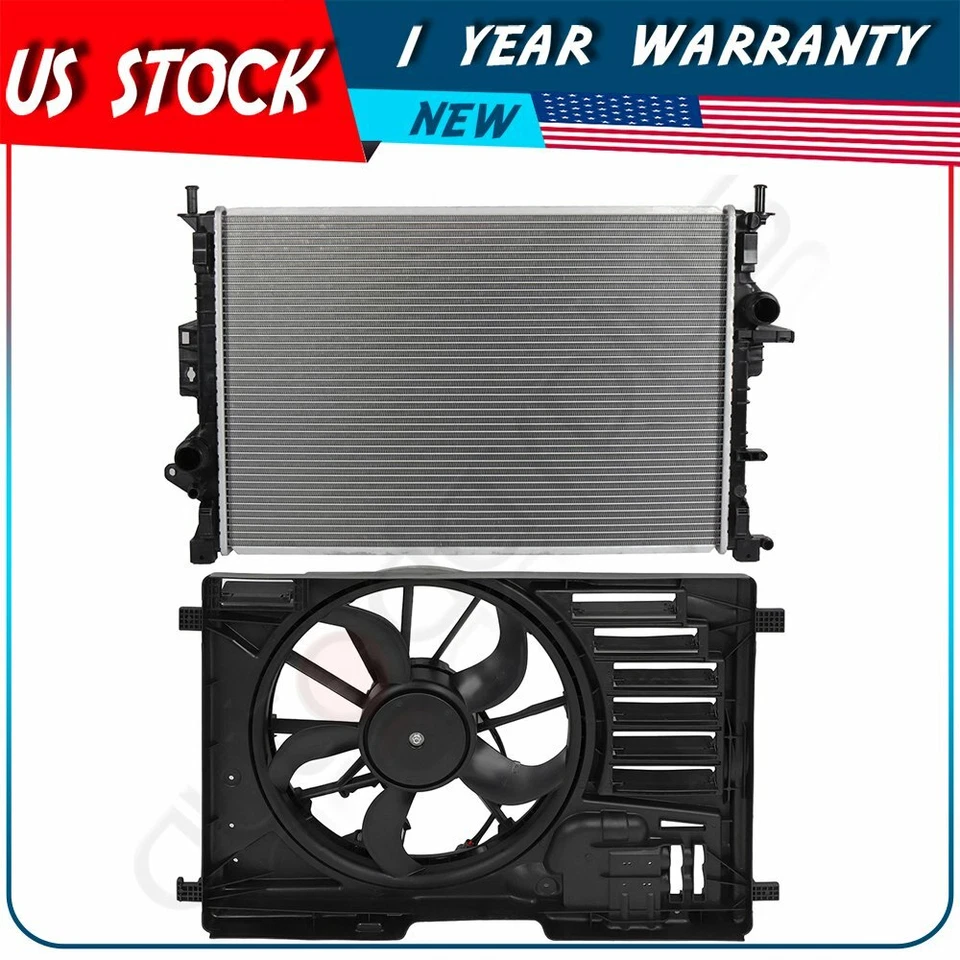 Electric Cooling Fan and Radiator Assembly For 2014-2018 Ford Transit Connect Foto 1 de 4