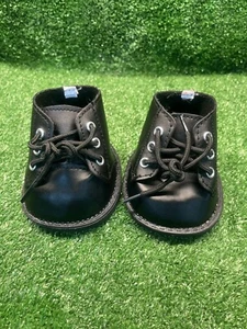 Build A Bear schwarze elegante Kunstleder-Schnürstiefel Stiefel Schuhe - Bild 1 von 4