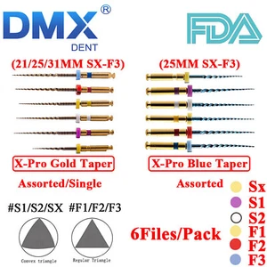 DMXDENT PT-Gold/Blue Taper Dental Endodontic NITI Rotary Files Root Canal Files - Picture 1 of 18