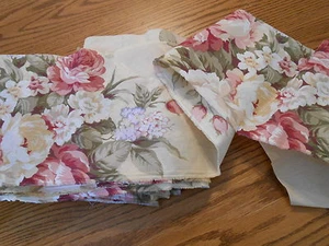 Baumwollstoff: Quilt Nähen Yardage Streifen 1 Yard x 9" hellgelb, salbei, rot geblümt - Bild 1 von 4