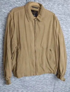 Men WEATHERPROOF WP sz Lrg lined Carmel Brown coat Jkt~lightweight suede feel - Picture 1 of 9