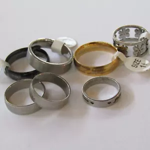Moda Joyería Bandas Anillo Lote Bandas 7 Piezas Fiesta Favor Patrón Boda - Imagen 1 de 6