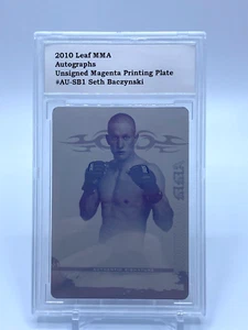 2010 Leaf MMA Seth Baczynski Piastra Stampa Autografo UFC Collezionabile 1/1 RARA - Foto 1 di 2