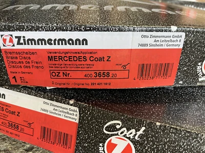 Disco de freno delantero OE Zimmermann 400365820 para Mercedes 2214211112 221421161207 Foto 1 de 4