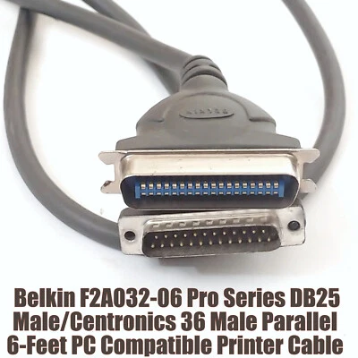 Belkin F2A032-06 Pro Series Male/Centronics 36 Male Parallel 6-Feet PC Printer C - Image 1 of 4