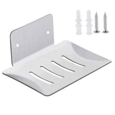 Jabonera de acero inoxidable, barra de soporte, bandeja de jabón para pared Foto 1 de 4