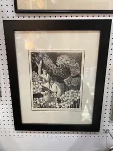JOHN KENNEDY artista americano Tulsa Oklahoma 1950 S/N litografia venditori di fiori - Foto 1 di 7