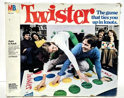 Twister 游戏 - 复古 1974 年 - Milton Bradley - 原装 - 完整 — 第 1/4 张图片