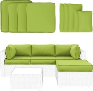 9 Stück Outdoor Terrasse Couch Kissenbezüge für 5 Stück Sofa Wasserdicht Verblasst - Bild 1 von 11