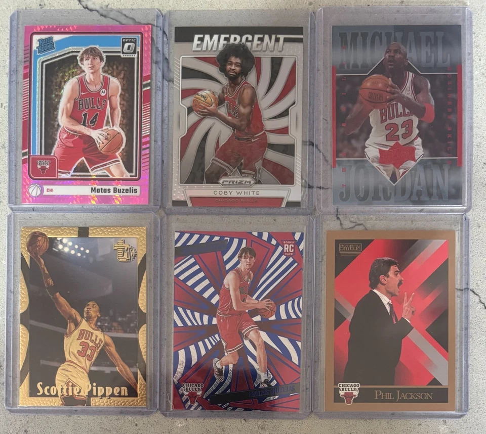 HUGE Chicago Bulls 79-card lot! MJ! Pippen! Matas! 22 Rookie Cards! - Image 1 of 4