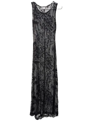 Moa Moa Gothic Lace Maxi Dress Sheer WitchCore Goth Witchy 90s Y2K Grunge Floral - Image 1 of 4