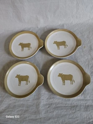 Cracker Barrel Susan Winget Set of 4 Cow Snack Size Small Meal Plates - Image 1 of 4