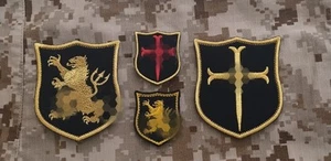 NSWDG DevGru Gold SQN Crusader Lion & Cross 4 Patch Set - Picture 1 of 1