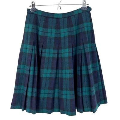 Vintage Pendleton Tartan Plaid Virgin Wool Pleated Skirt 14 - Image 1 of 4