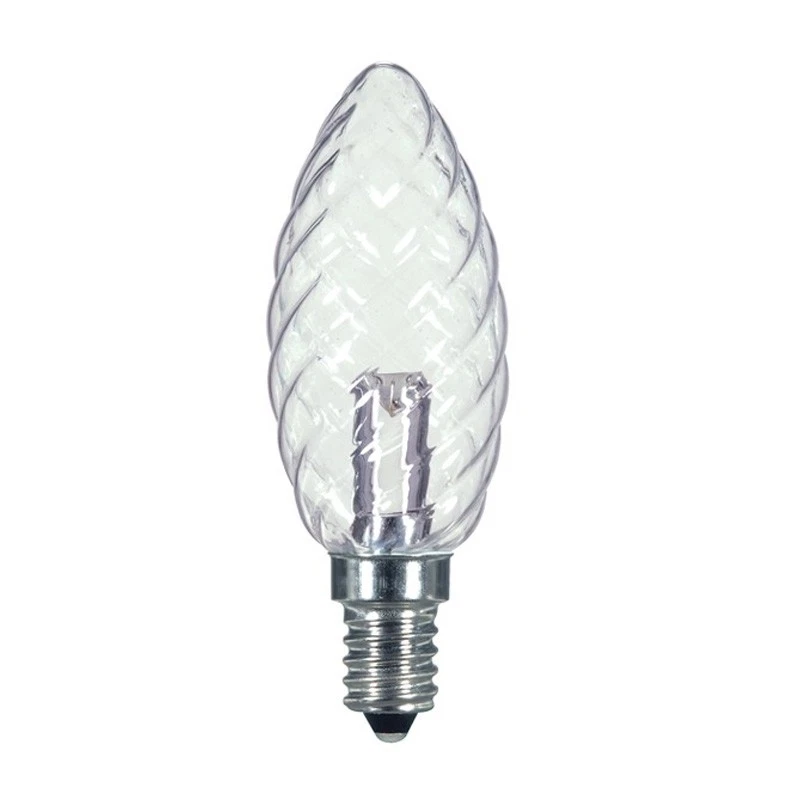 Satco S9155 1W 120V B9.5 Clear Crystal  E12 Candelabra Base LED Bulb - Image 1 of 1