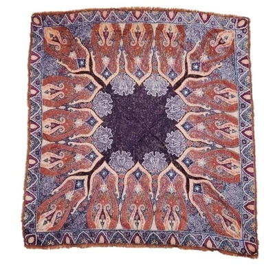 Oscar De La Renta Bufanda Grande Lana Estampado Gráfico Hilos Dorados Accesorio Calle. Foto 1 de 4