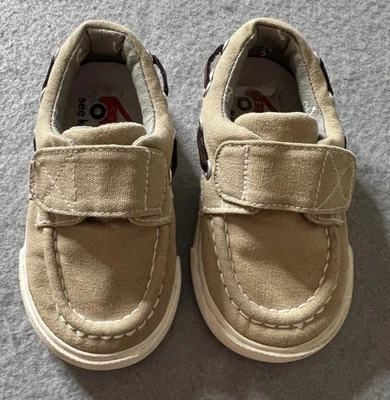 Zapatos de barco See Kai Run gancho y bucle niños pequeños 5 tostados neutros preppy hipster Foto 1 de 4