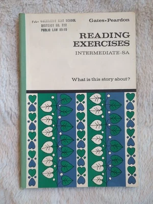 Vintage 1963  Reading Exercises Intermediate-SA Level Workbook  Gates Peardon SC - Image 1 of 4