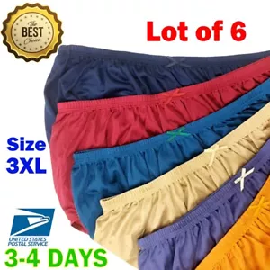 6x Nylon Full Cut Panties Size 3XL Hips 44"-54" Shiny Sissy Granny Asst. Colors - Picture 1 of 11