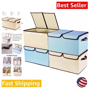 Larger Storage Cubes with Removable Divider - 4 Pack - 16.5 x 11.8 x 9.8” - Picture 1 of 9