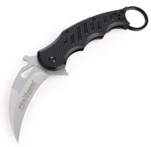 Fox 478 Karambit Folding Knife ~3" N690Co Stainless Steel Black Aluminum Handle - Picture 1 of 9