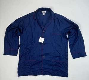 Christian Dior Pijama Para Hombres Grande 100% Seda Botón Camisa Nuevo Con Etiquetas Azul Marino Ropa de dormir - Imagen 1 de 11
