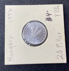 1972 Hungary 20 Filler Aluminum Coin Free Shipping - Picture 1 of 2