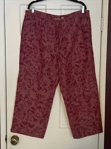 TOMMY BAHAMA Pants Womens Medium Linen/Tencel Red Capri Cropped Relaxed - Picture 1 of 5