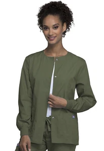 Chaqueta de Calentamiento CherokeeWorkwear Originals SnapFront 4350 OLVW Oliva Envío Gratuito - Imagen 1 de 6