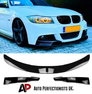 BMW 3 Series E90 E91 LCI Gloss Black Front Splitter Lip M Sport Kit 2008-2012 - Picture 1 of 9