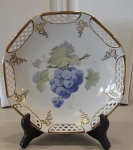 Vintage Schwarzenhammer Bavaria Germany US Zone Reticulated Plate gold trim - Picture 1 of 5