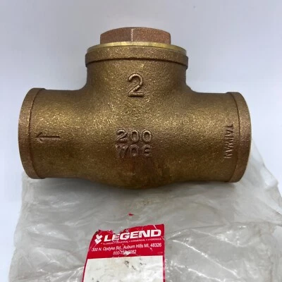 NOB 2" x 2" Legend Brass Swing Check Valve Female Solder Ends 200WOG 451 NL - Image 1 of 4