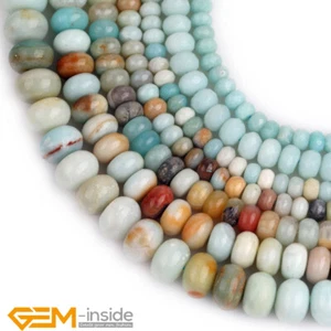 Mixed Amazonite Natural Gemstone Rondelle Heishi Spacer Jewelry Making Beads 15" - Picture 1 of 63