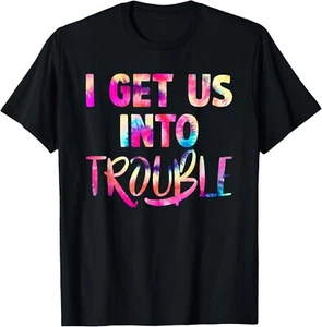 i get us into out of trouble set matching couples women men Gift Unisex T-Shirt - Picture 1 of 4