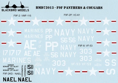 Panthers & Cougars 1/72nd scale decals - Image 1 of 3