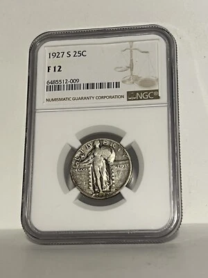 1927 S Standing Liberty Quarter NCG F 12, Key series date. - Image 1 of 2