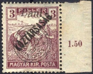 Romania Hungary 1919 ORADEA Harvest/KÖZT 3  I st Edit. MNH,OG GENUINE+margin b - Picture 1 of 1