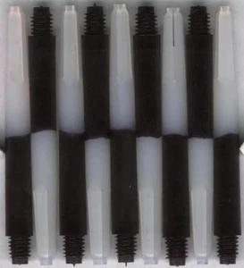 2 Zoll 2ba schwarz/weiß Nylon Dart Schäfte: 6 pro Bestellung - Bild 1 von 4