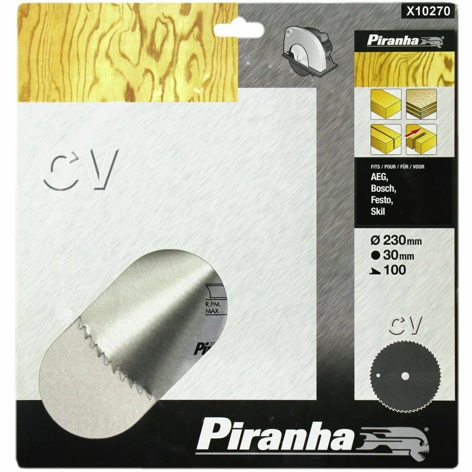 Piranha X10270 230mm x 30mm Corte Cruzado Acero Sierra Hoja Super Fino Para Wood - Image 1 of 1