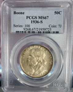 1936-S Boone PCGS MS67 half dollar - Picture 1 of 2