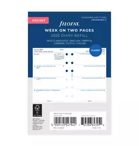 2025 Filofax Week On Two Pages Diary - Pocket - Multilanguage - 68227 - Picture 1 of 1