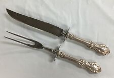 FRANK WHITING GEORGIAN SHELL STERLING HDLE CARVING SET STAINLESS BLADE