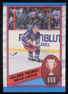 321 BRIAN LEETCH ROOKIE RC 1989-90 O PEE CHEE CALDER N.Y. RANGERS NHL HOCKEY - Picture 1 of 2