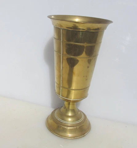 Vintage Brass Trough Tub Planter Plant Pot Old Urn Vase Beading 14"H Cover
