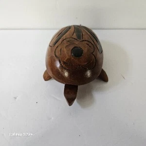 Haitian Hand Carved Wooden Turtle Jewelry Box Decorative Tribal Haitian Art 7" - Picture 1 of 7