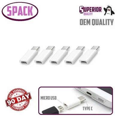 5x Micro USB to Type-C Data Adapter Converter for LG G5 Nexus 5x Galaxy S8 Plus - Image 1 of 2