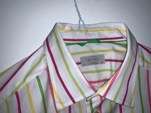 ETON CONTEMPORARY LUXURY LS MULTICOLOURED STRIPED SHIRT SIZE XL BNWT - Picture 1 of 8