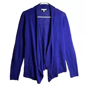 Eileen Fisher Cardigan Sweater Womens XS Purple Linen Open Front Long Sleeve - Picture 1 of 14