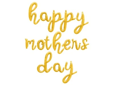 FELIZ DÍA DE LA MADRE Estandarte Globo Letra Cursiva - Decoraciones Fiesta Día de la Madre Foto 1 de 4