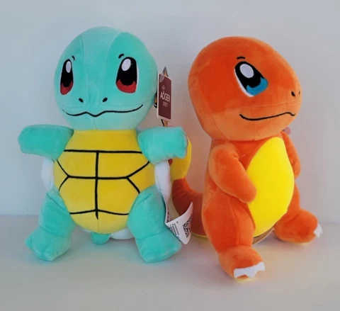 2 Pack collectible Pokemon Plush Squirtle,Charmander 10" New First Gen toy Rare Cover